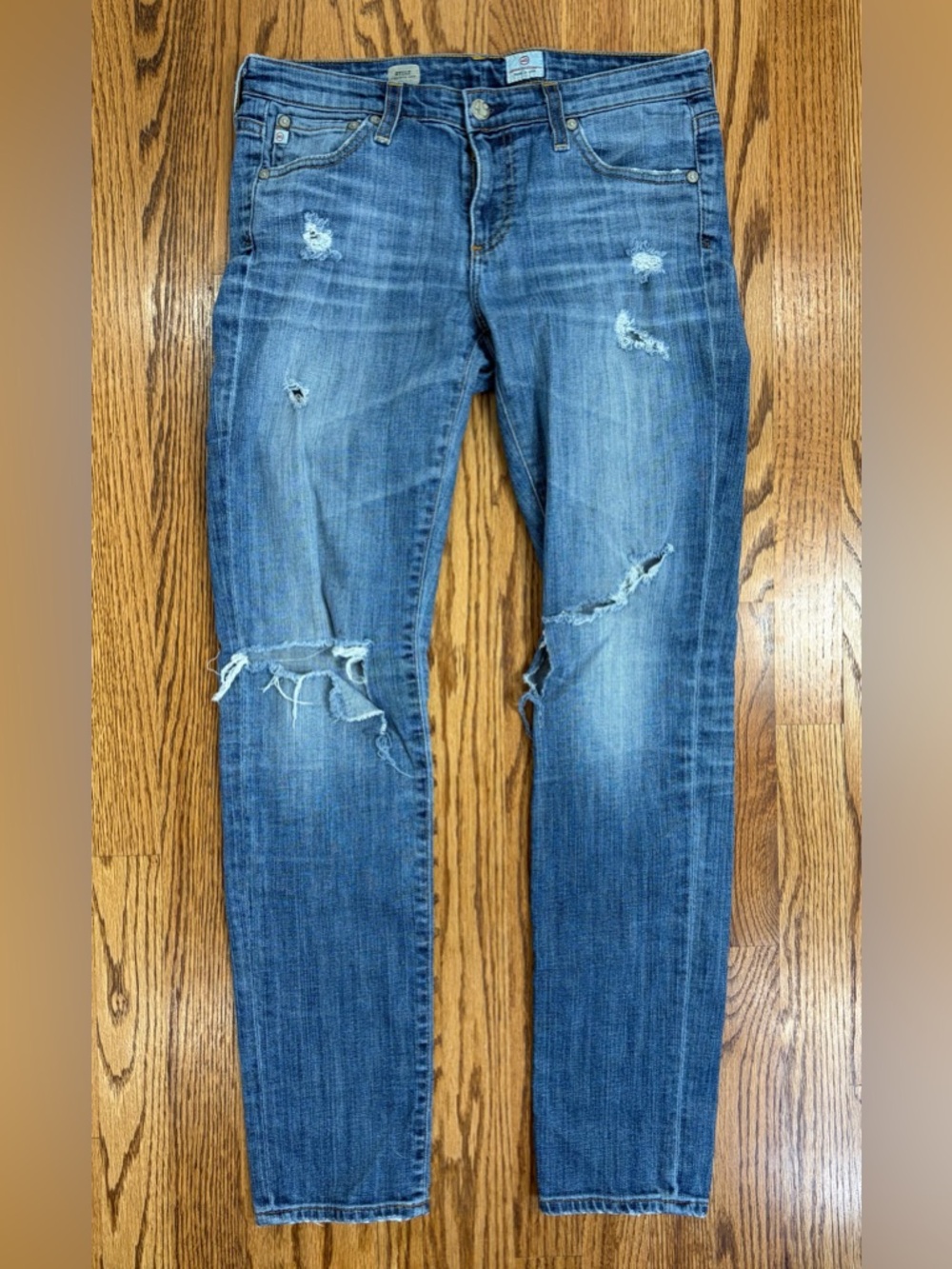 AG Stilt Cigarette Distressed Jeans